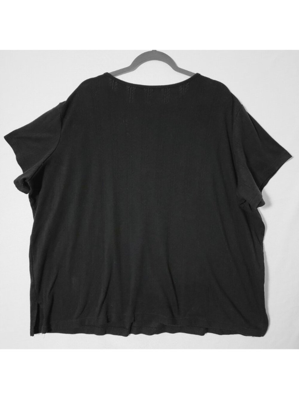 Woman Within Short Sleeve Pullover Top Womens Sz 2X Embroidered Trim Black - Picture 2 of 11